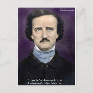 Cartão Postal Edgar Allen Poe "Entusiasmo" Wisdom cita presentes