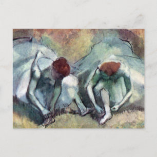 Cartão Postal Edgar Degas - Balés Dançarinos Amarrando Calçad