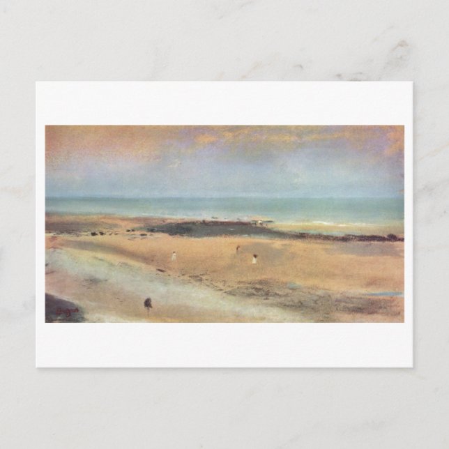 Cartão Postal Edgar Degas - Beach @ Low Tide 1869-70 pastel (Frente)