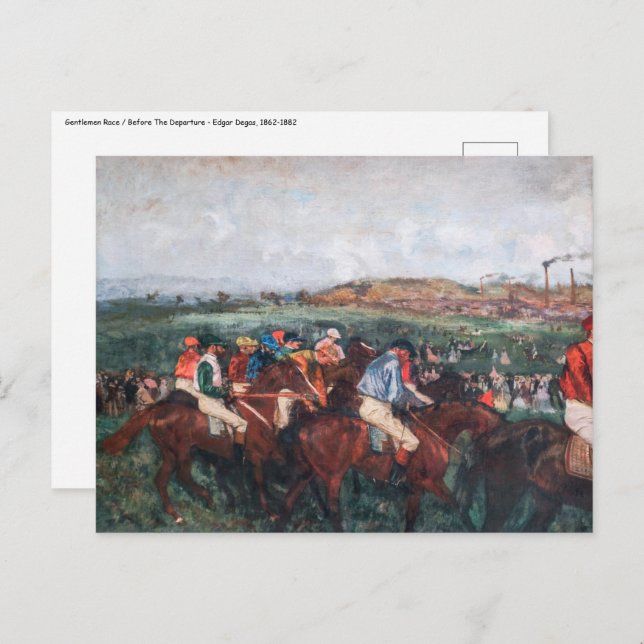 Cartão Postal Edgar Degas - Cavalheiros Race (Frente/Verso)