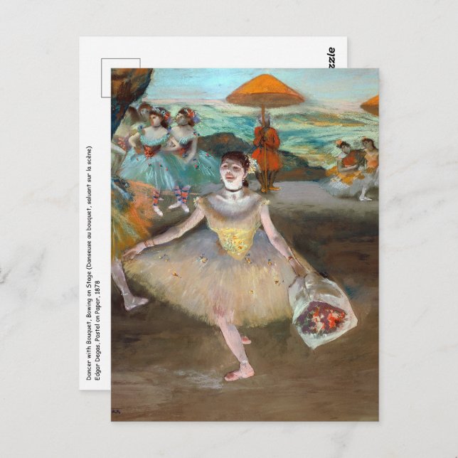 Cartão Postal Edgar Degas - Dançarino com Buquê, Banho com Palco (Frente/Verso)