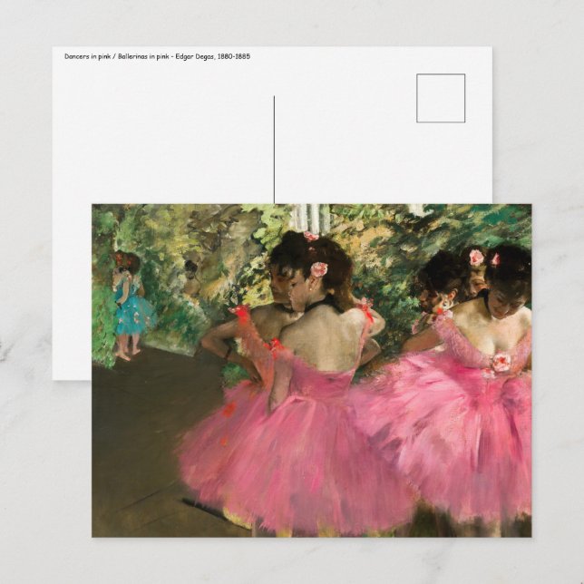 Cartão Postal Edgar Degas - Dançarinos a rosa (Frente/Verso)