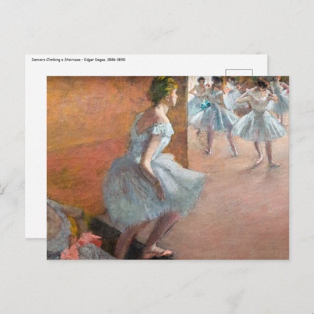 Cartão Postal Edgar Degas - Dançarinos Subindo uma Escada (Frente/Verso)