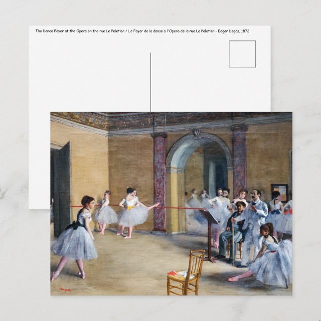 Cartão Postal Edgar Degas - Dance Foyer, Opera rue Le Peletier (Frente/Verso)