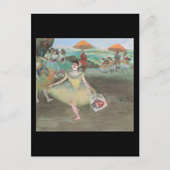 Cartão Postal Edgar Degas Dancer se queixando com um Buquê (Frente)