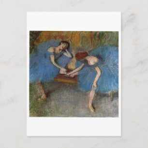 Cartão Postal Edgar Degas - Dois Dançarinos Blue Tutu Redhead Da