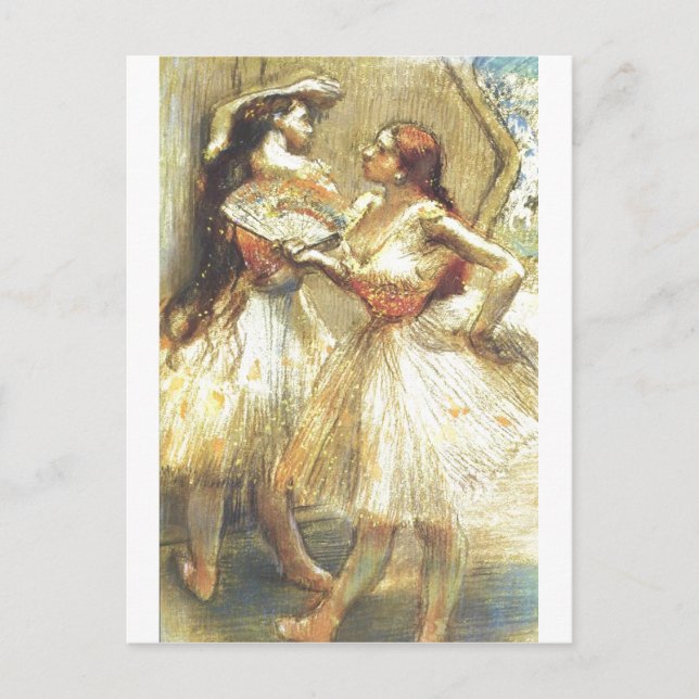 Cartão Postal Edgar Degas Duas dançarinas Mulheres Vestidas Arco (Frente)