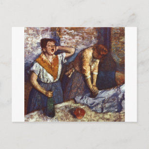 Cartão Postal Edgar Degas - Duas Mulheres Ironando a canvas de p