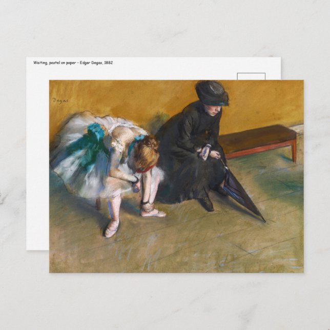 Cartão Postal Edgar Degas - Esperando (Frente/Verso)