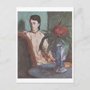 Cartão Postal Edgar Degas - Mulher Sentada com retrato Vase 1872