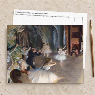 Cartão Postal Edgar Degas - O Ensaio do Ballet no Palco