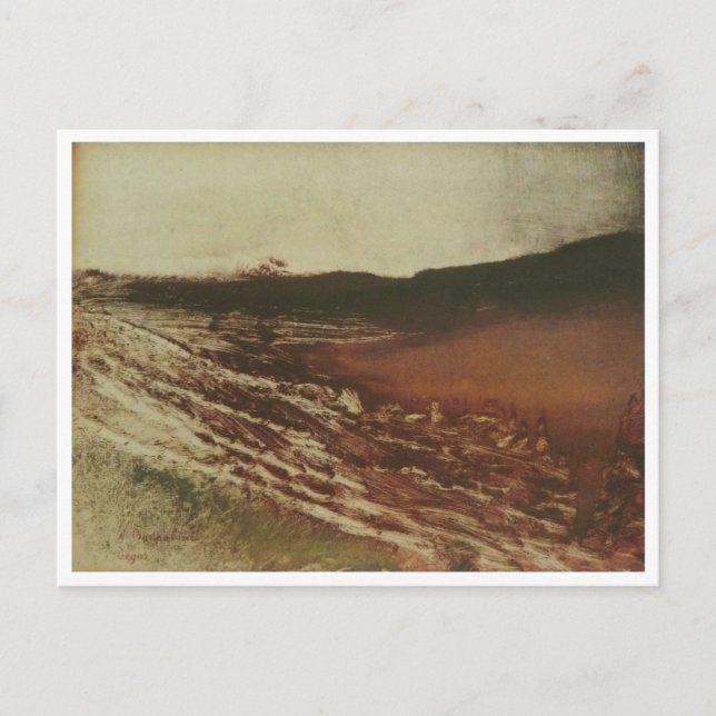 Cartão Postal Edgar Degas - Paisagem Borgonha 1890 Monótipo (Frente)