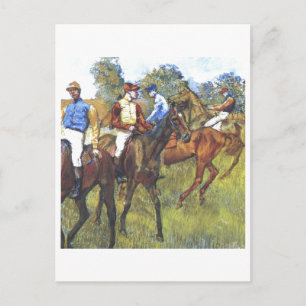 Cartão Postal Edgar Degas - Raça Cavalos Jockey Trees Rennpferd