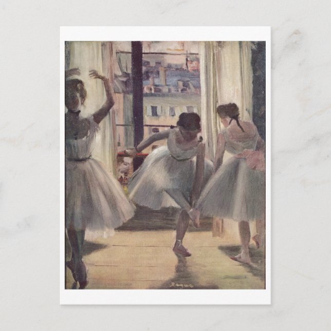 Cartão Postal Edgar Degas - Três Dançarinos na Sala de Prática 1 (Frente)