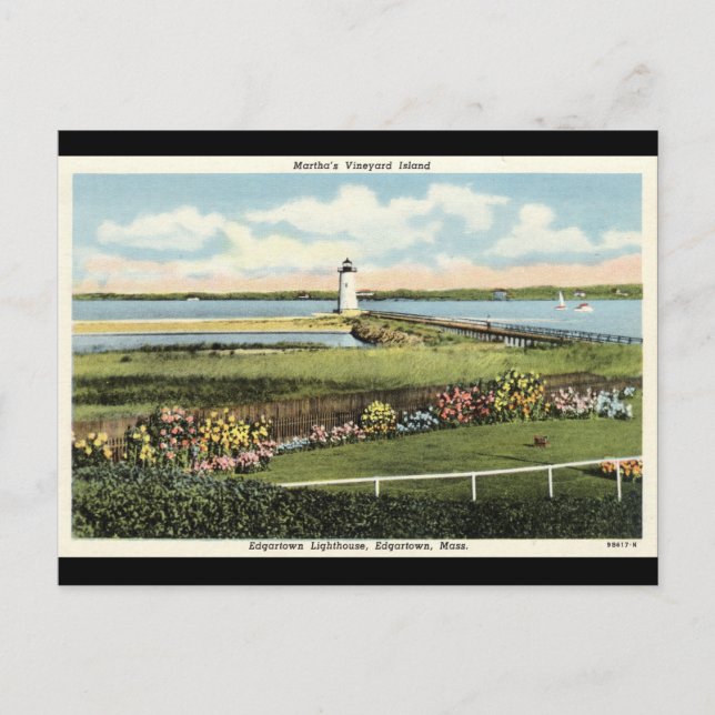 Cartão Postal Edgartown Lighthouse Martha's Vineyard c1925 (Frente)
