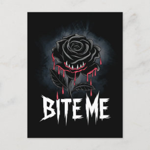 Cartão Postal Edgy 'Bite Me' Gótico Rosa