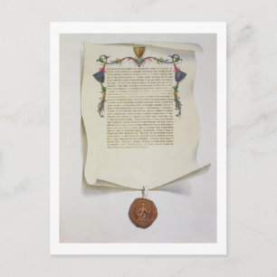 Cartão Postal Edição do Facsimile da Magna Carta, primeira publi