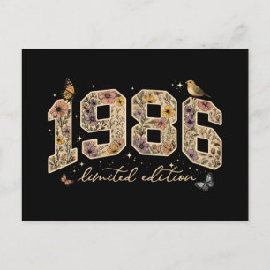 Cartão Postal Edição Limitada de 40º Aniversário Floral 1986