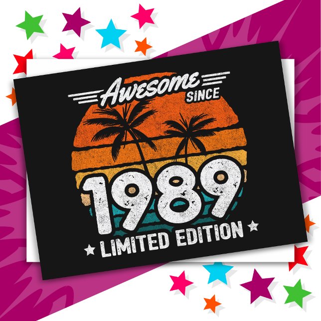 Cartão Postal Edição Limitada Nascido em 1989 Retro Incrível Des (Criador carregado)