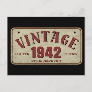 Cartão Postal Edição Limitada Vintage 1942 Todas as Peças Origin