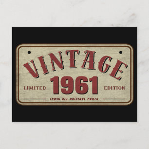 Cartão Postal Edição Limitada Vintage 1961 Todas as Peças Origin