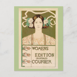 Cartão Postal Edição Vintage Feminina Buffalo Courier
