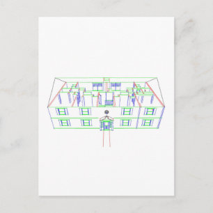 Cartão Postal Edifício Apartamento / Casa: Desenho do Marcador