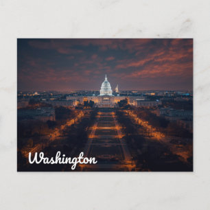 Cartão Postal Edifício do Capitólio de Washington DC à Noite