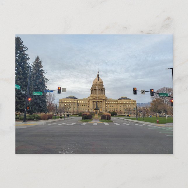 Cartão Postal Edifício do Capitólio Estadual de Idaho Boise (Frente)
