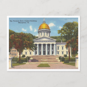 Cartão Postal Edifício do Capitólio Estadual de Vermont Montpeli