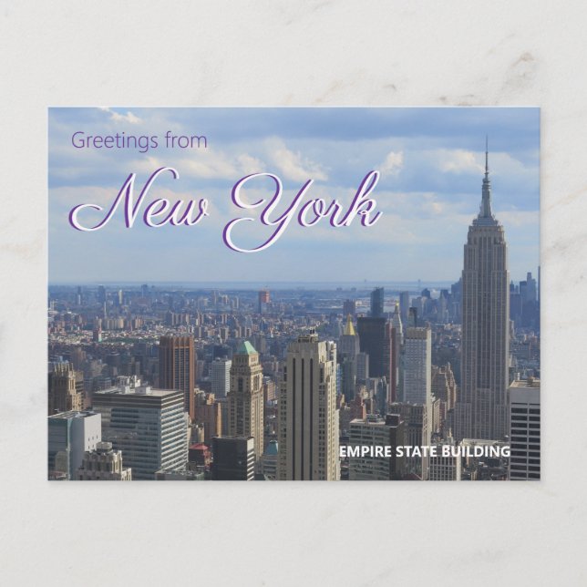 Cartão Postal Edifício Empire State Cidade de Nova York (Frente)