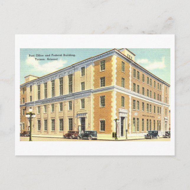 Cartão Postal Edifício Federal dos EUA em Tucson, Arizona, Vinta (Frente)