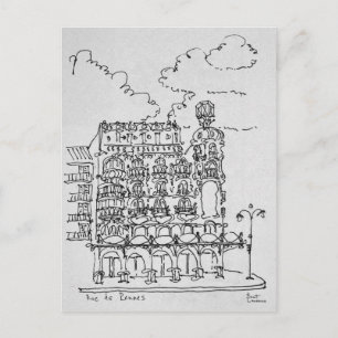 Cartão Postal Edifício Haussmann Rue de Rennes, Paris
