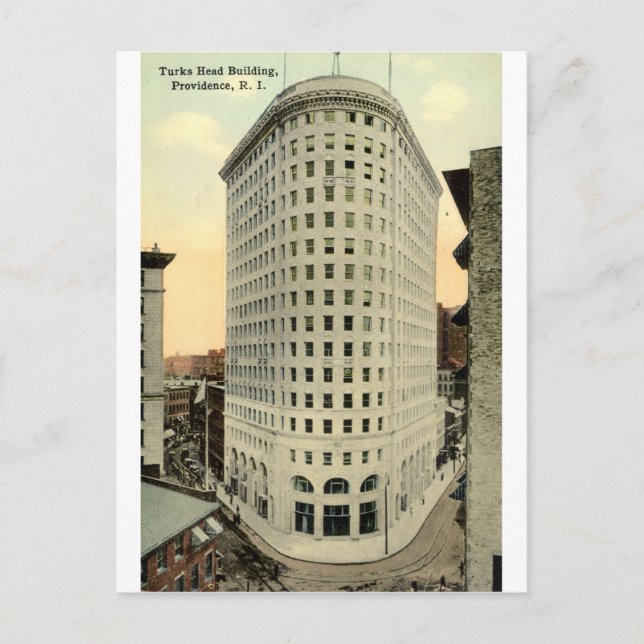 Cartão Postal Edifício Turcos Providence RI 1915 Vintage (Frente)