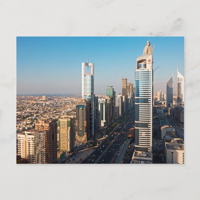 Cartão Postal Edifícios ao longo da Sheikh Zayed Road, Dubai (Frente)