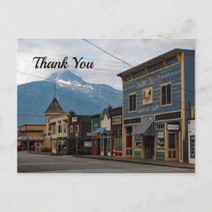 Cartão Postal Edifícios da Cidade de Skagway no Alasca Foto Obri