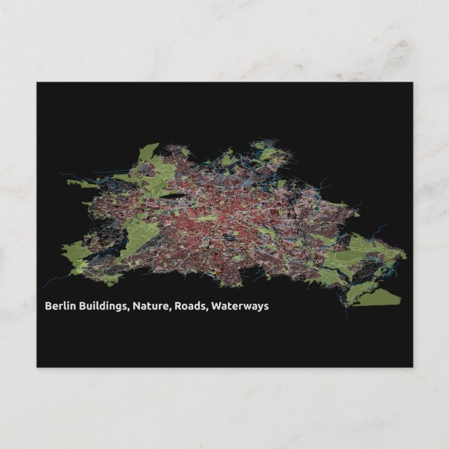 Cartão Postal Edifícios de Berlim, Natureza, Estradas, Vias Nave (Frente)