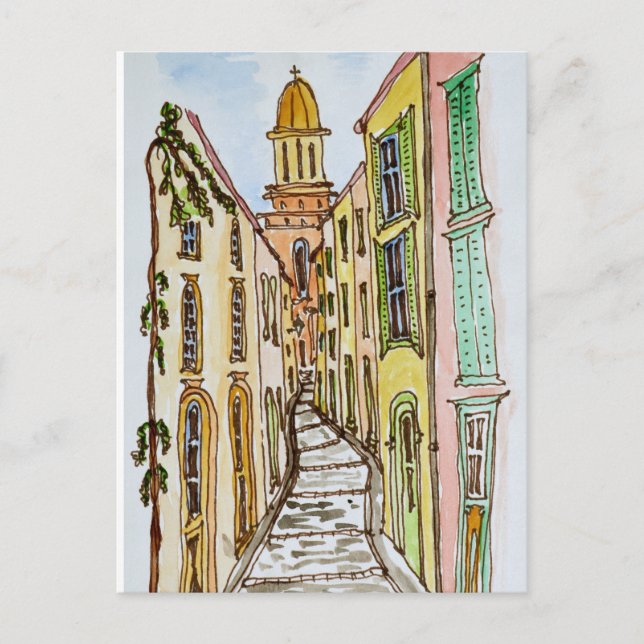 Cartão Postal Edifícios de Saint-Tropez | Riviera Francesa, Fran (Frente)