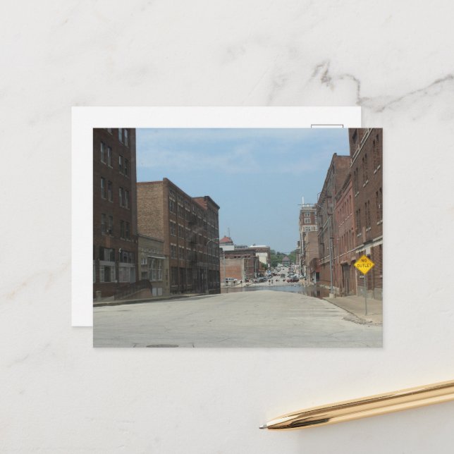 Cartão Postal Edifícios e Sem Saída em Burlington, Iowa (Frente/Verso In Situ)