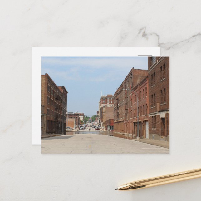 Cartão Postal Edifícios em Burlington, Iowa (Frente/Verso In Situ)