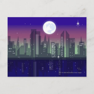 Cartão Postal Edifícios iluminados à noite