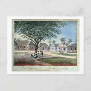 Cartão Postal Edifícios Missionários, Ruas, Johns, Antígua (m/c)