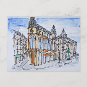Cartão Postal Edifícios na Rue Reaumur, Paris, França