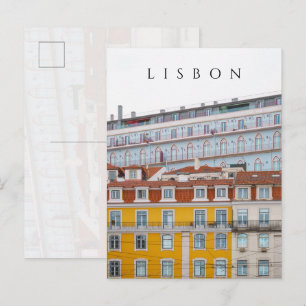 Cartão Postal Edifícios pastel caprichosos em Lisboa