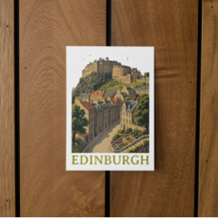 Cartão Postal Edimburgo Escócia Ícone de Viagens Antigas Castelo