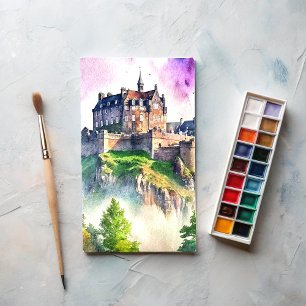 Cartão Postal Edimburgo, Escócia, Pintura em Watercolor Castle