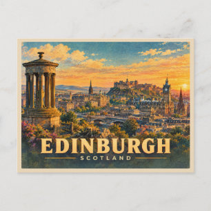 Cartão Postal Edimburgo Escócia Viagem Antiga