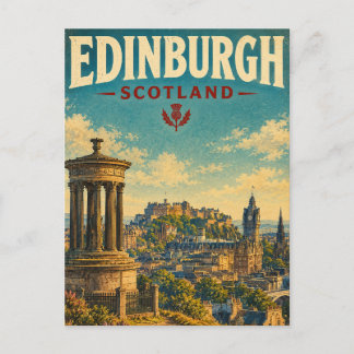Cartão Postal Edimburgo Escócia Viagem Antiga