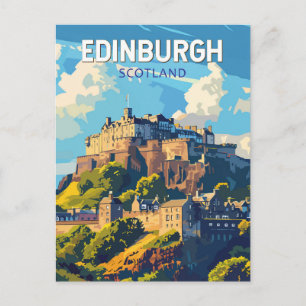 Cartão Postal Edimburgo Escócia Viagem Arte Vintage