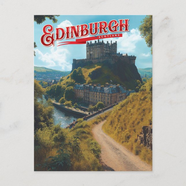 Cartão Postal Edimburgo: Uma Mistura Romance Escocês (Frente)